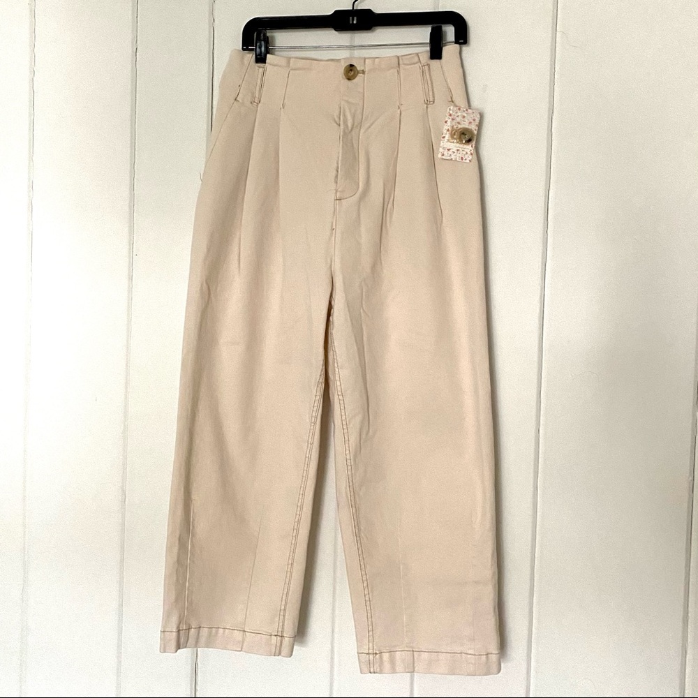 NWT Free People Pleated High Rise barrel trousers